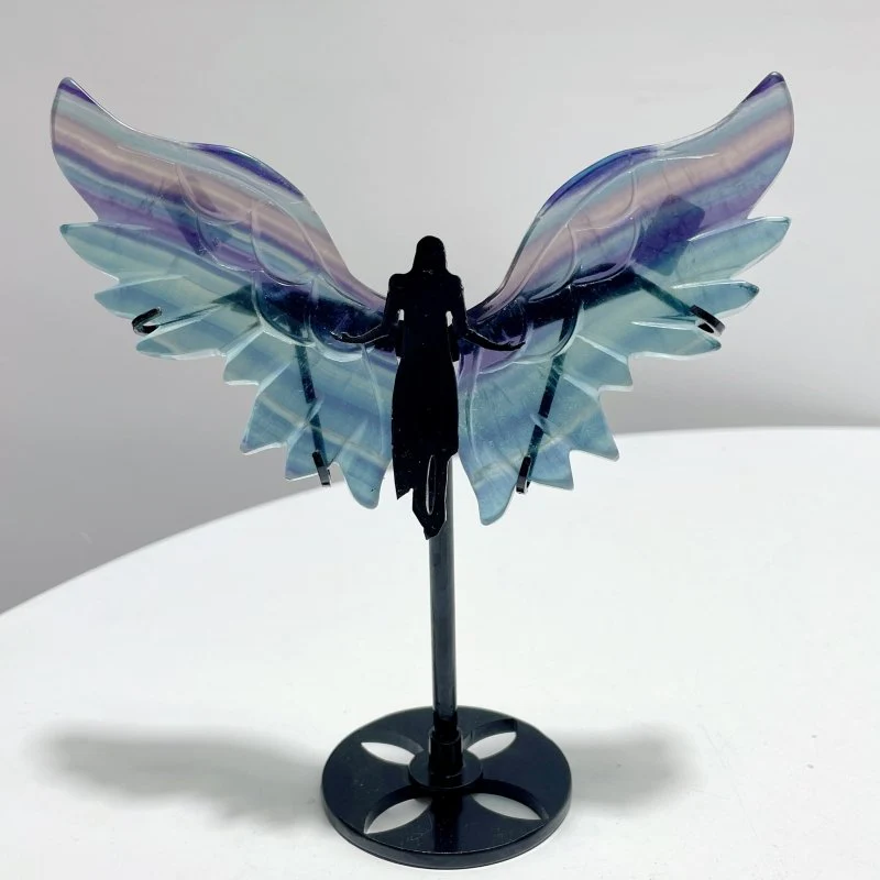 5 Pairs Rainbow Fluorite Angel Wing With Stand - Image 10