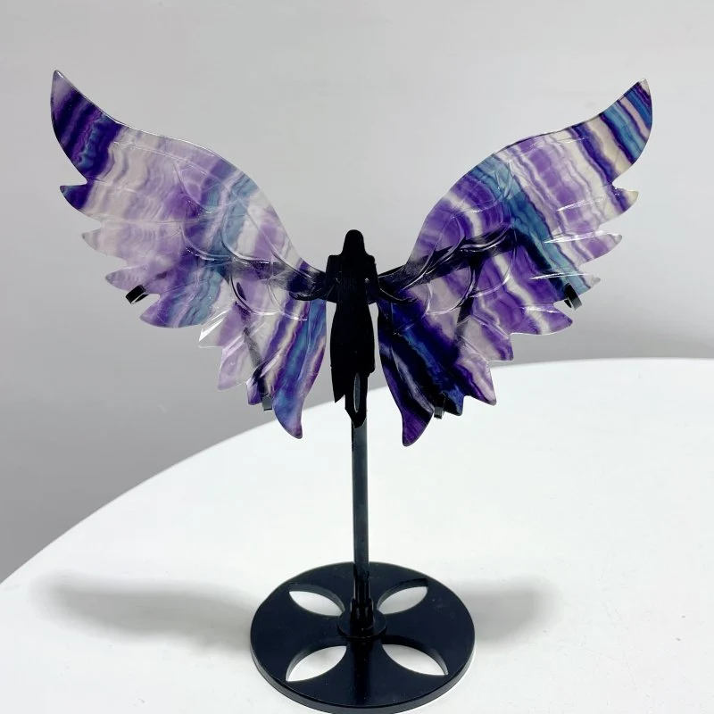 5 Pairs Rainbow Fluorite Angel Wing With Stand - Image 11