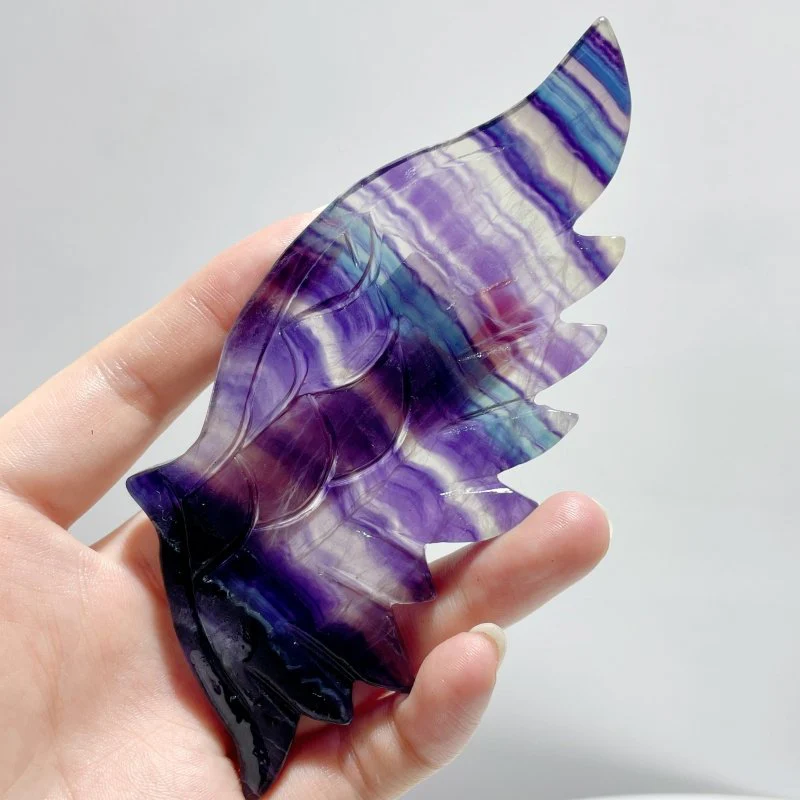 5 Pairs Rainbow Fluorite Angel Wing With Stand - Image 3