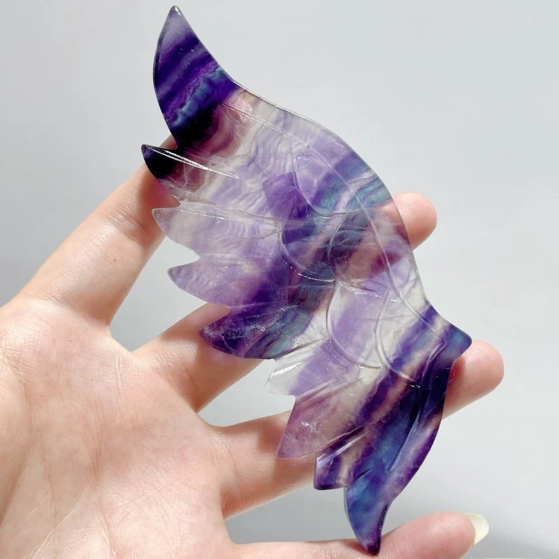 5 Pairs Rainbow Fluorite Angel Wing With Stand - Image 4