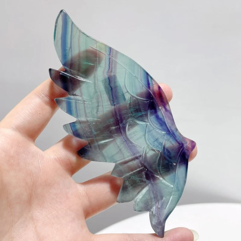 5 Pairs Rainbow Fluorite Angel Wing With Stand - Image 6