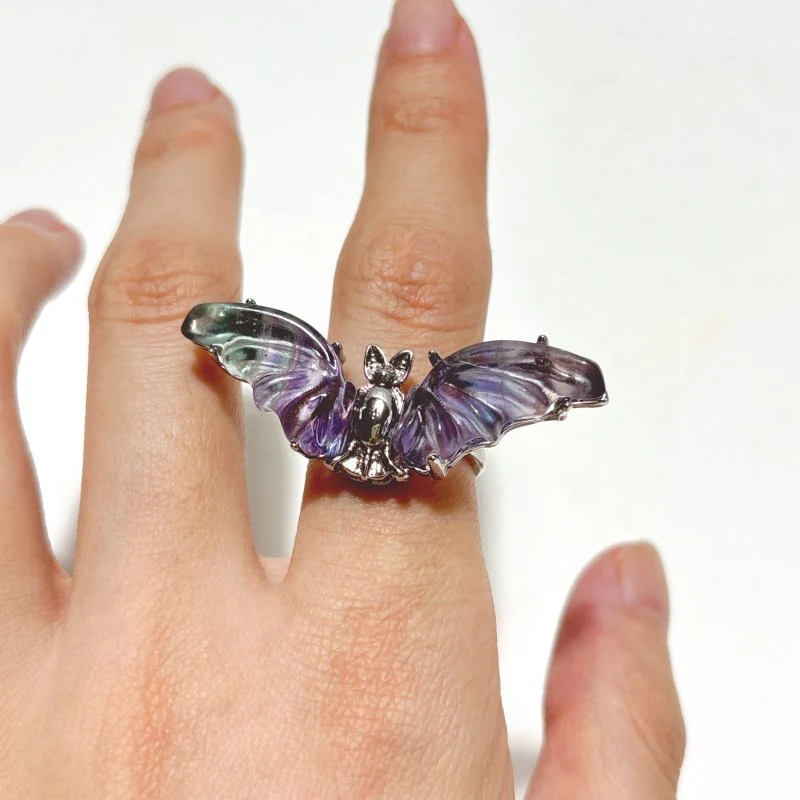 Rainbow Fluorite Bat Ring Wholesale - Image 7