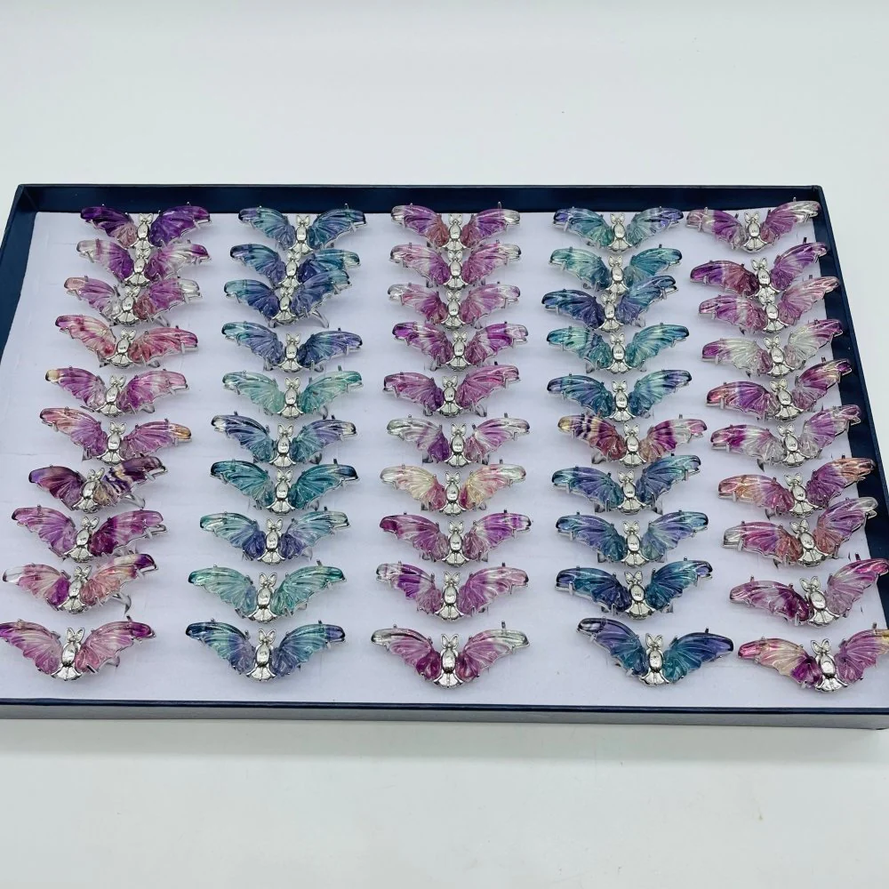 Rainbow Fluorite Bat Ring Wholesale - Image 9