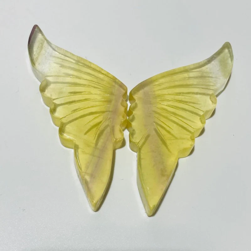 31 Pairs Rainbow Fluorite Butterfly Carving (A1BTF) - Image 6