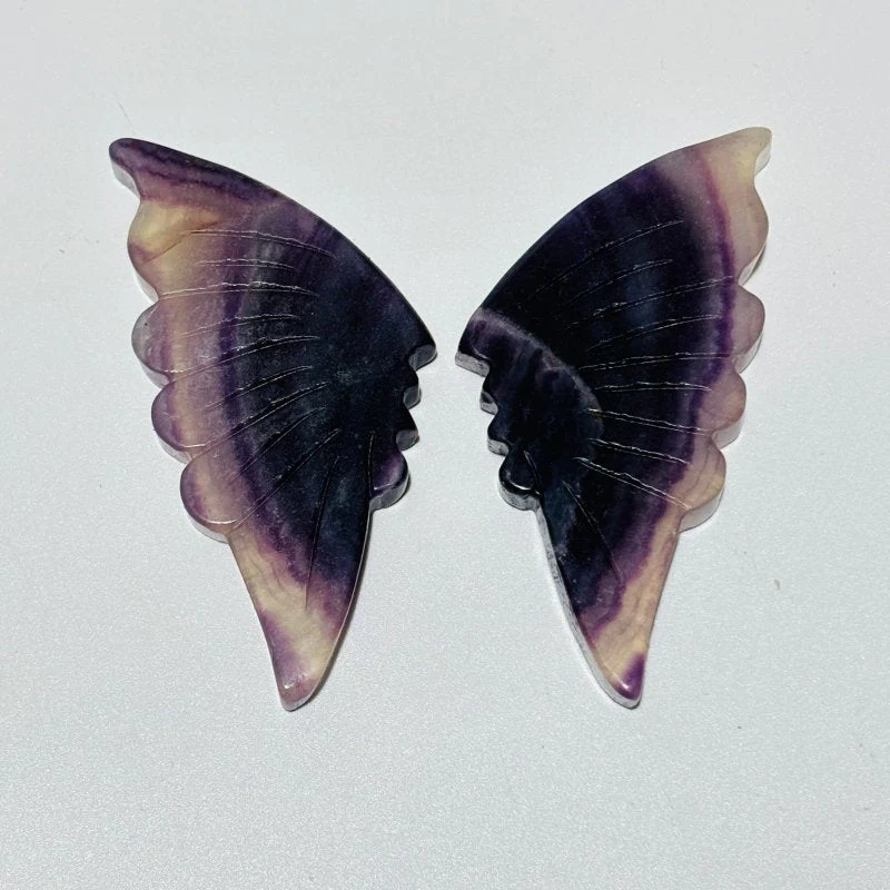 30 Pairs Rainbow Fluorite Butterfly Carving (A3BTF) - Image 4
