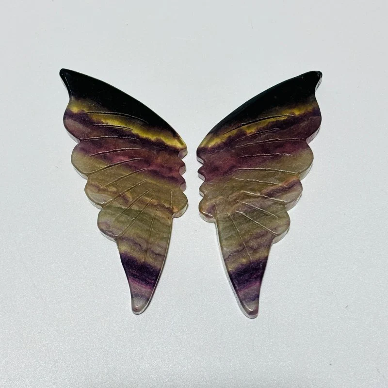 30 Pairs Rainbow Fluorite Butterfly Carving (A3BTF) - Image 7