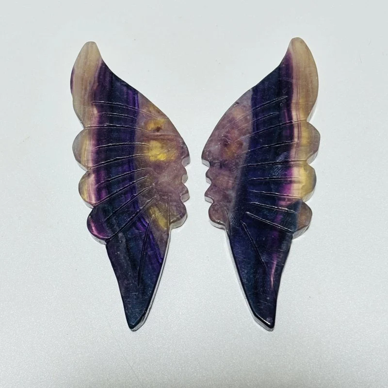 30 Pairs Rainbow Fluorite Butterfly Carving (A3BTF) - Image 9