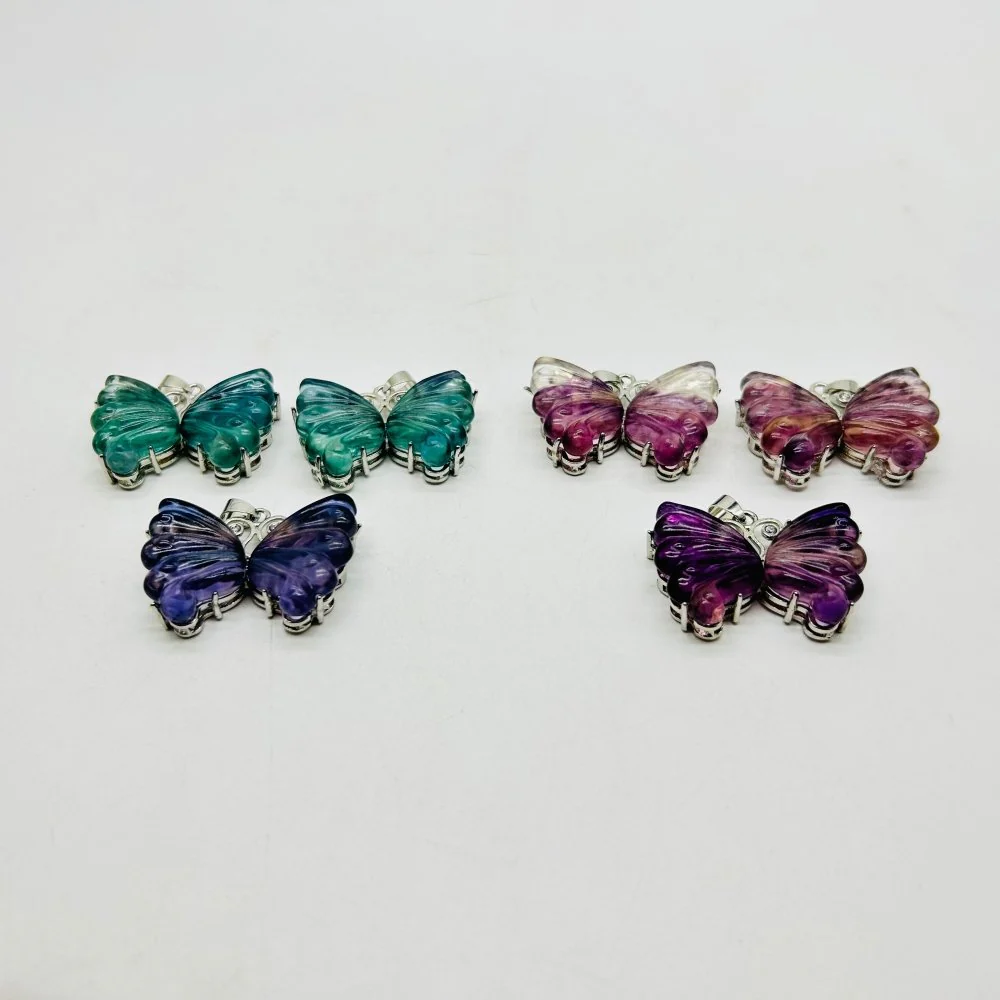 Rainbow Fluorite Butterfly Pendant Wholesale