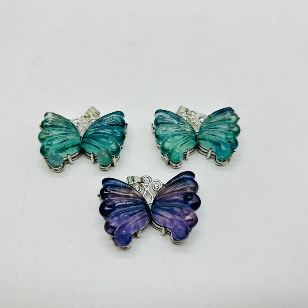 Rainbow Fluorite Butterfly Pendant Wholesale - Image 2
