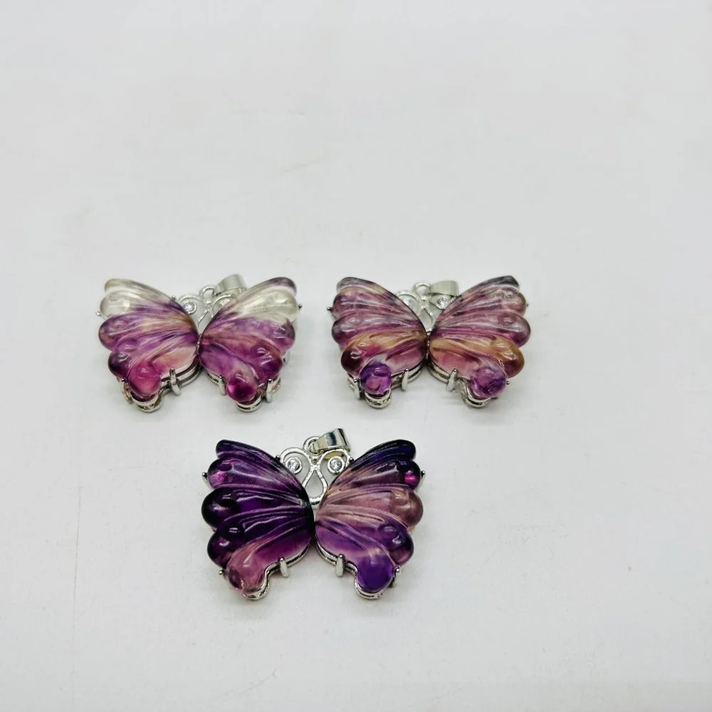 Rainbow Fluorite Butterfly Pendant Wholesale - Image 3