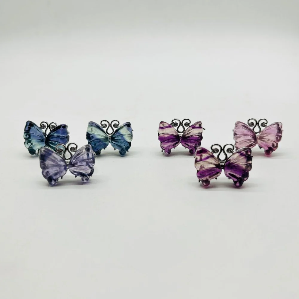 Rainbow Fluorite Butterfly Ring Wholesale