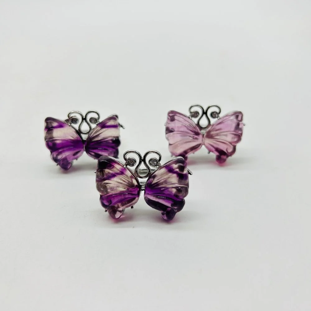 Rainbow Fluorite Butterfly Ring Wholesale - Image 2