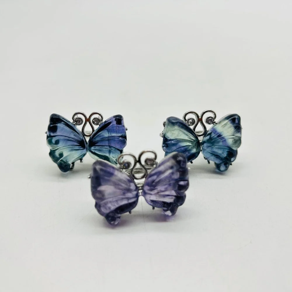 Rainbow Fluorite Butterfly Ring Wholesale - Image 3