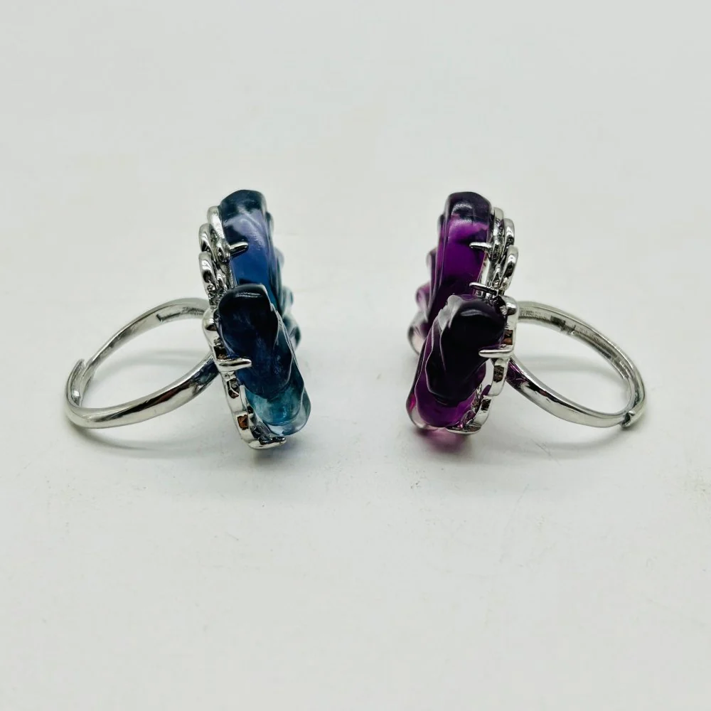 Rainbow Fluorite Butterfly Ring Wholesale - Image 4