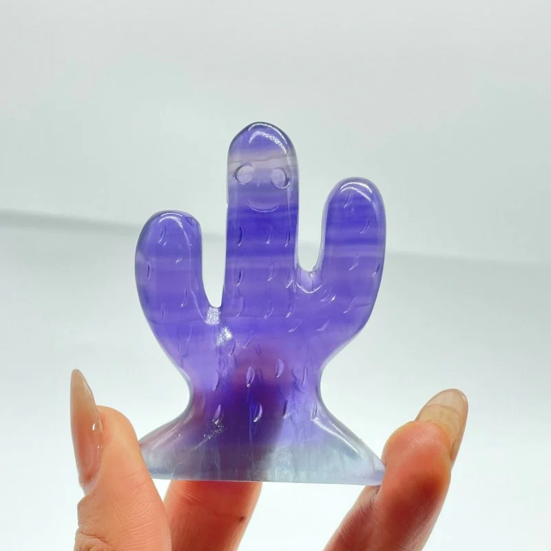 Rainbow Fluorite Cactus Carving Wholesale - Image 3