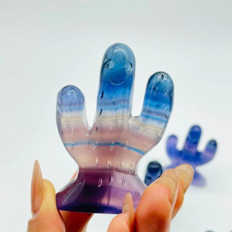 Rainbow Fluorite Cactus Carving Wholesale - Image 4