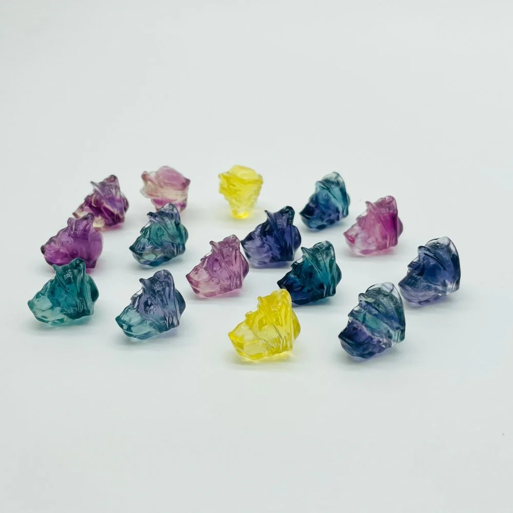 Rainbow Fluorite Caribbean Pirate Captain Skull Carving Wholesale - Image 3
