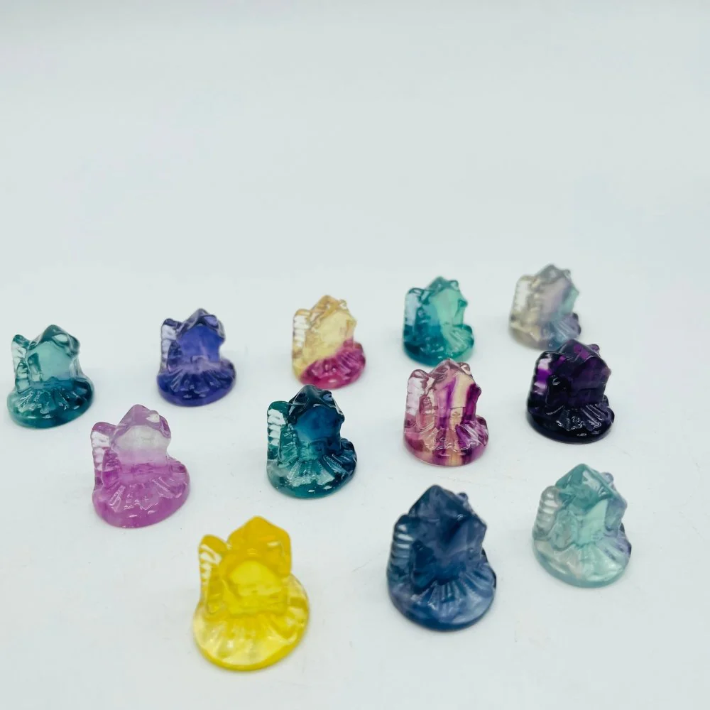 Mini Rainbow Fluorite Castle Carving Wholesale - Image 3