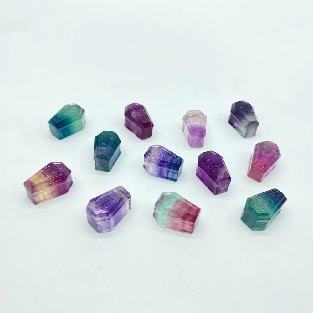 Rainbow Fluorite Coffin Carving Wholesale - Image 3