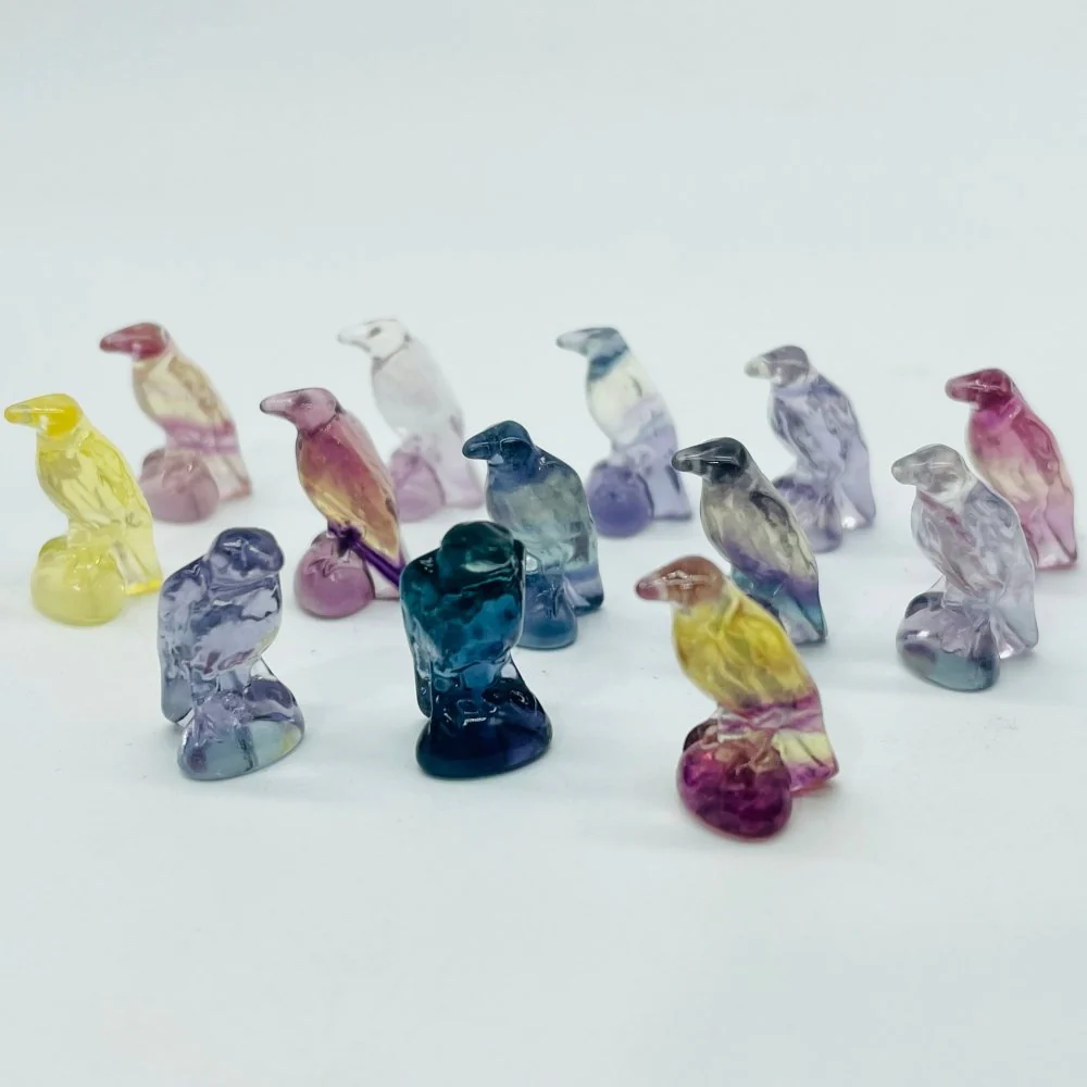 Rainbow Fluorite Crow Carving Crystals Wholesale - Image 4