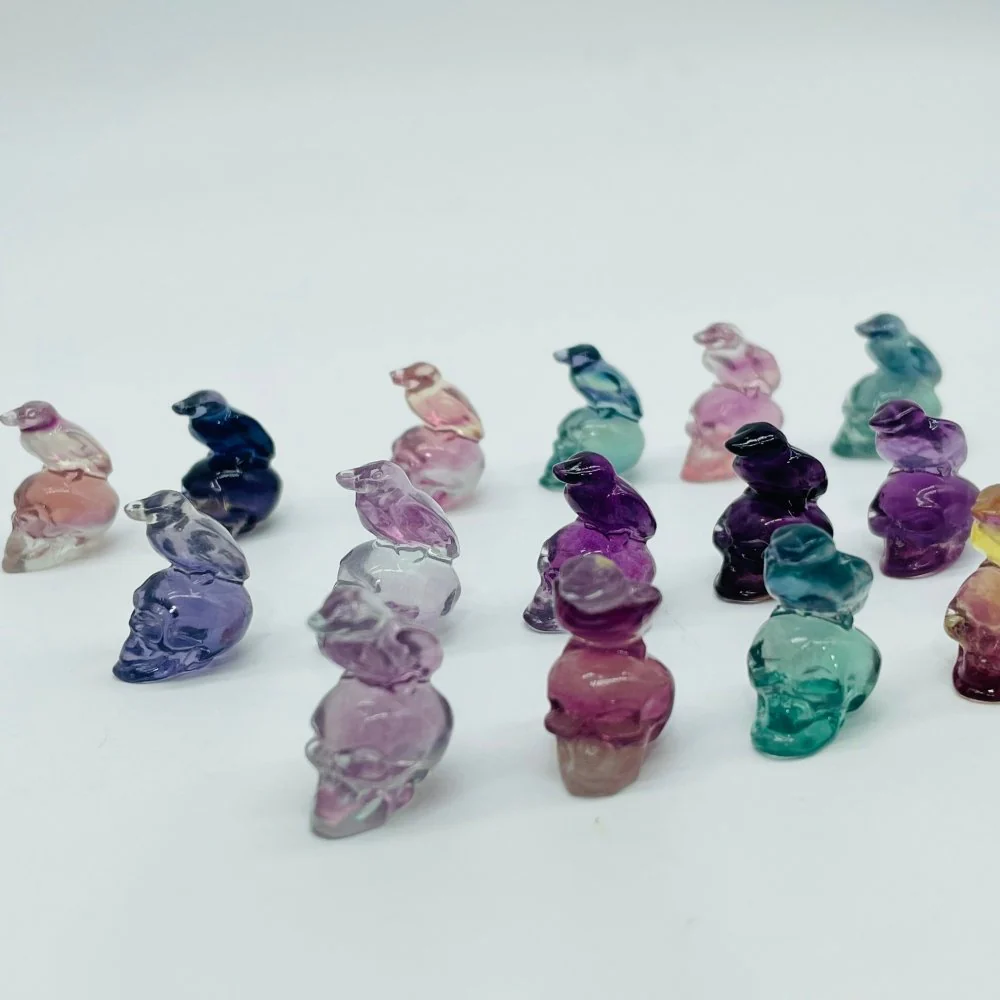 Rainbow Fluorite Eagle Skull Carving Wholesale - Image 3