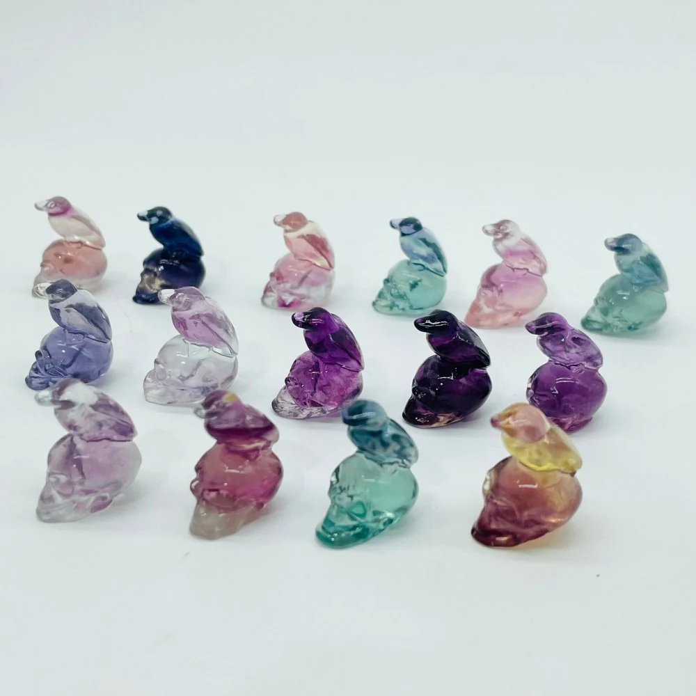 Rainbow Fluorite Eagle Skull Carving Wholesale - Image 4