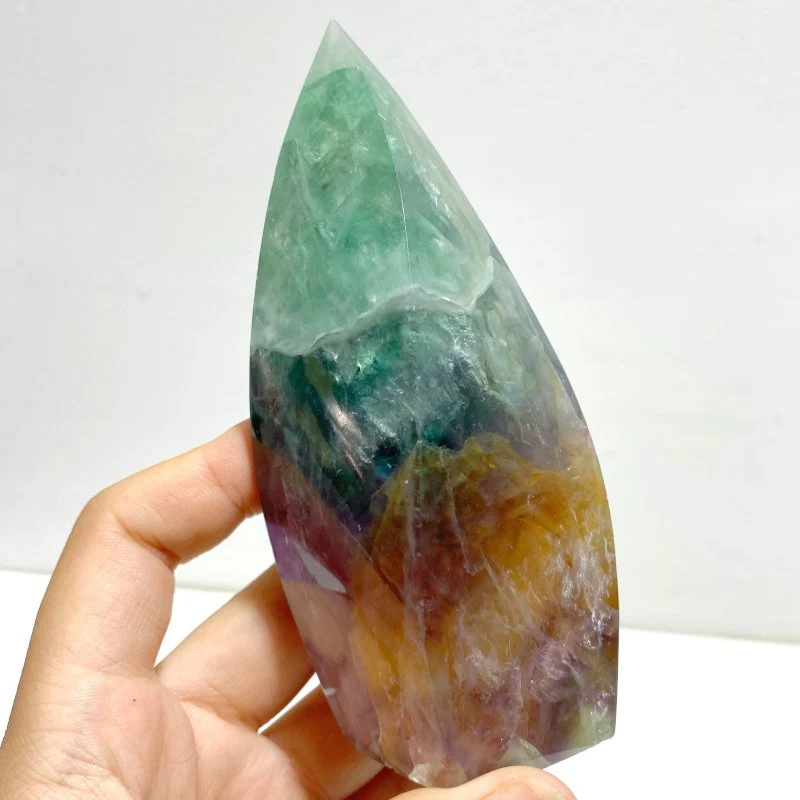 11 Pieces Large Rainbow Fluorite Mixed Color Flame High Quality - Image 4