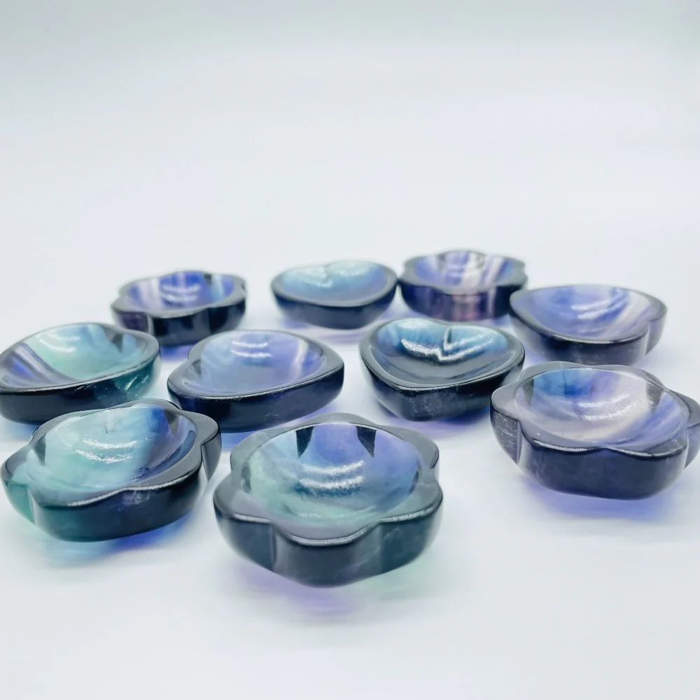Rainbow Fluorite Heart Flower Moon Small Bowl Wholesale - Image 3