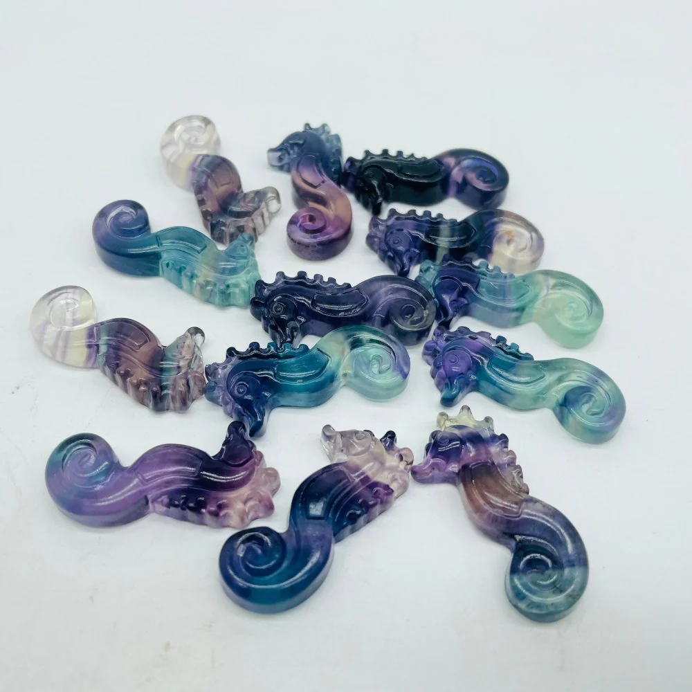 Rainbow Fluorite Sea Horse Hippocampus Carving Wholesale - Image 3