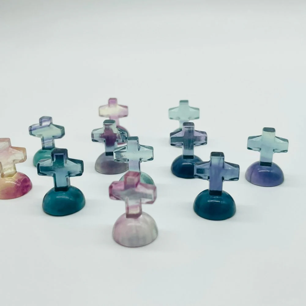Fluorite Mini Halloween Cross Tombstone Carving Wholesale - Image 3