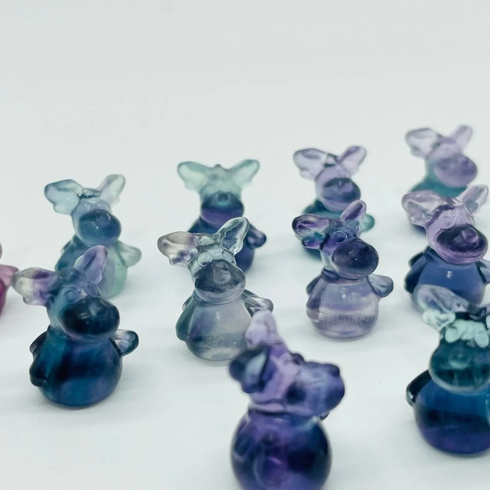 Rainbow Fluorite Mini Moose Carving Wholesale - Image 4