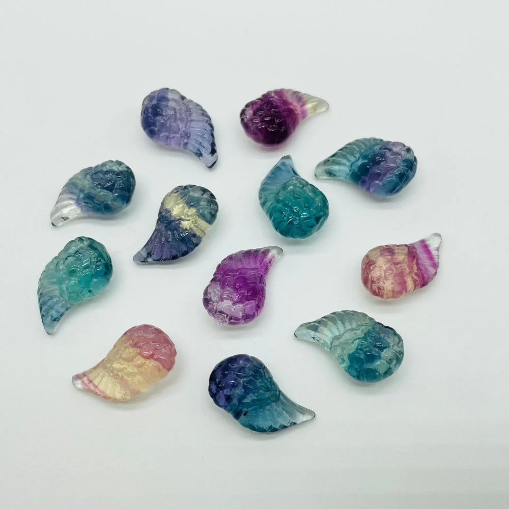 Rainbow Fluorite Mini Angel Wing Carving Wholesale - Image 3