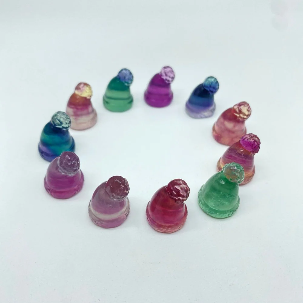 Rainbow Fluorite Mini Winter Hat Cap Crystal Carving Wholesale - Image 3