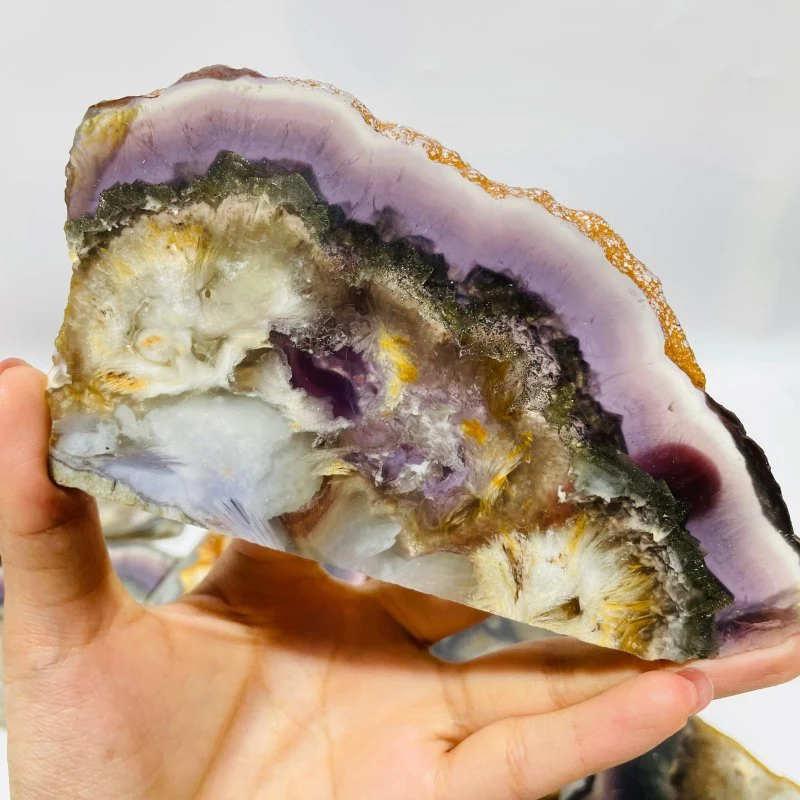 Rainbow Fluorite Mixed Cube Pyrite Spark Acicular Pyrite Slab - Image 2