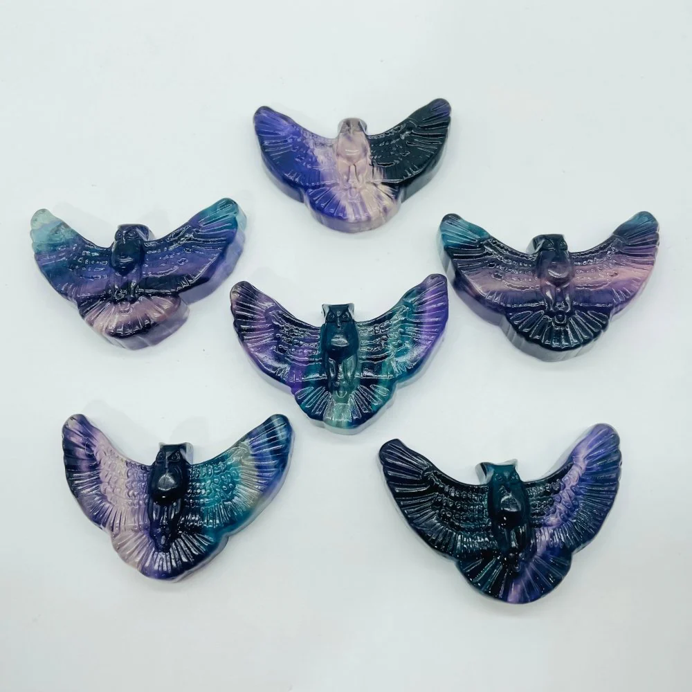 Rainbow Fluorite Owl Carving Crystal Wholesale - Image 3