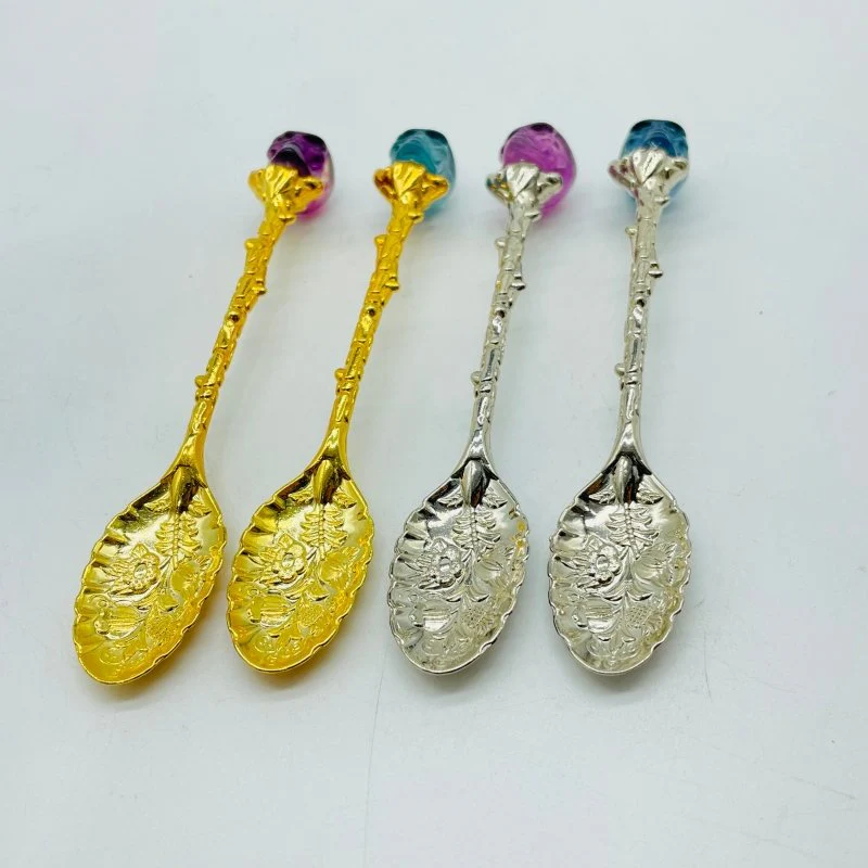 Rainbow Fluorite Skull Coffee Spoon Carving Wholesale - Image 6