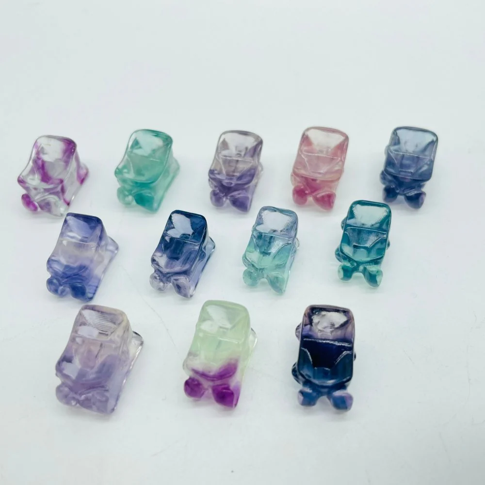 Mini Rainbow Fluorite Sled Carving Wholesale - Image 4