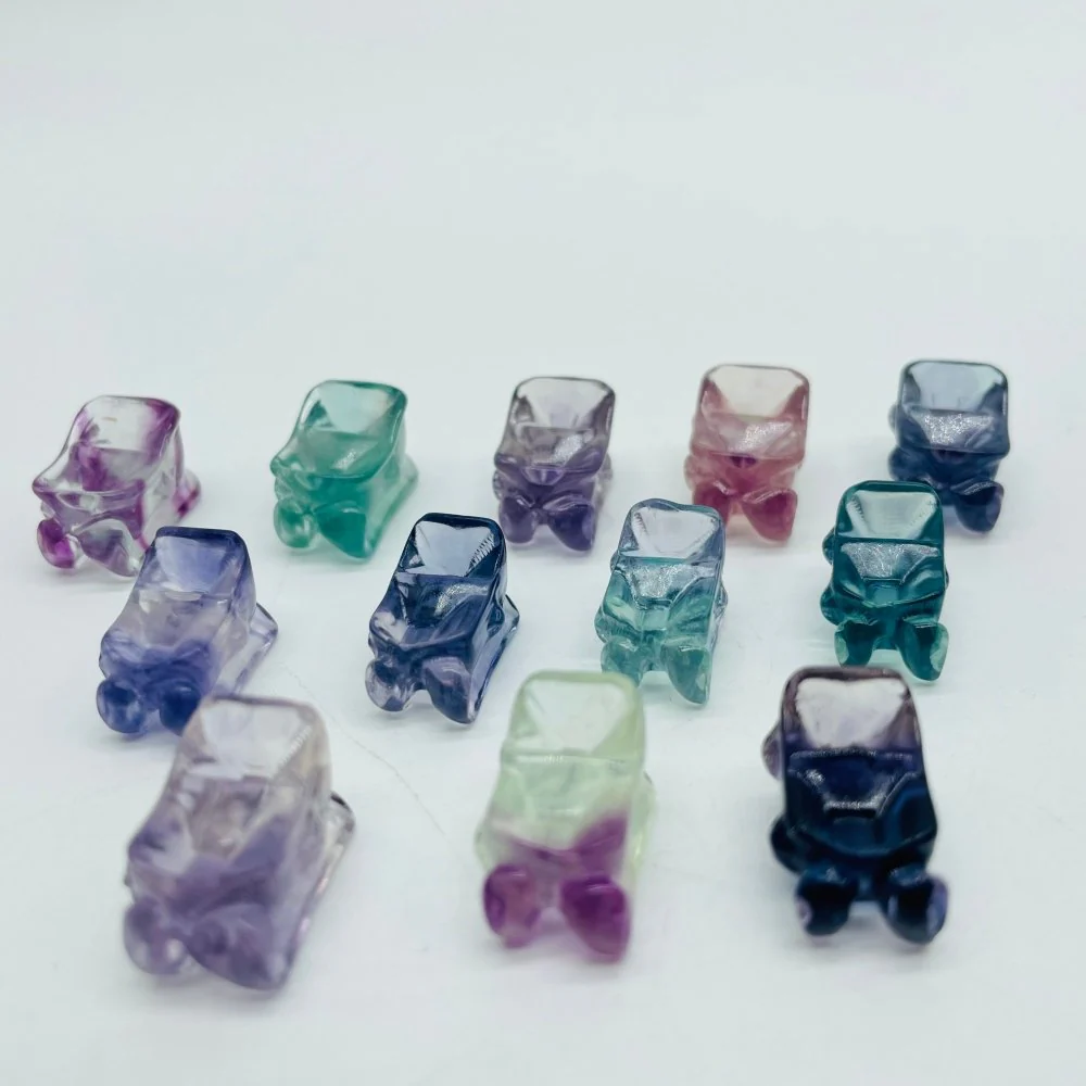 Mini Rainbow Fluorite Sled Carving Wholesale - Image 5
