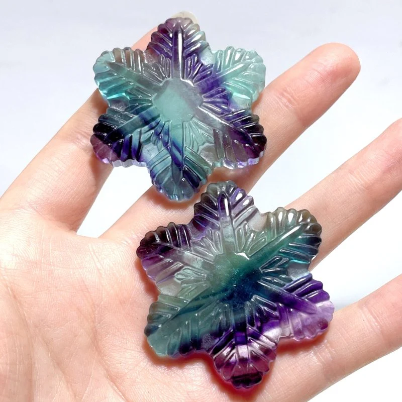 Rainbow Fluorite Snowflake Carving Wholesale - Image 4