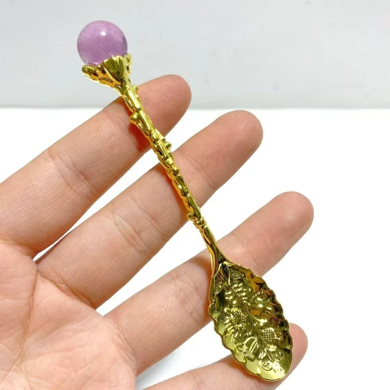 Colorful Fluorite Sphere Coffee Spoon Wholesale - Image 5