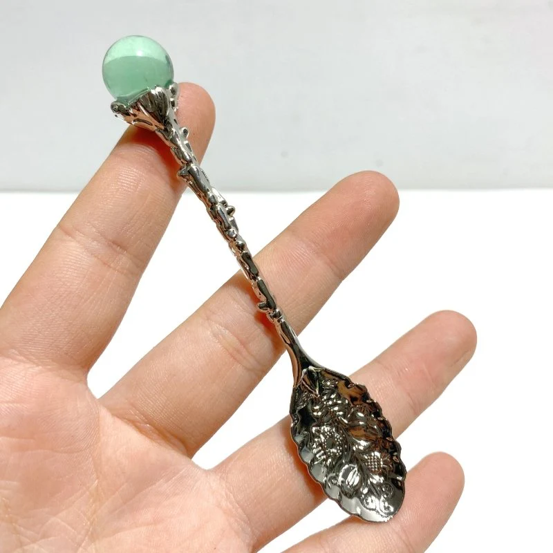 Colorful Fluorite Sphere Coffee Spoon Wholesale - Image 6