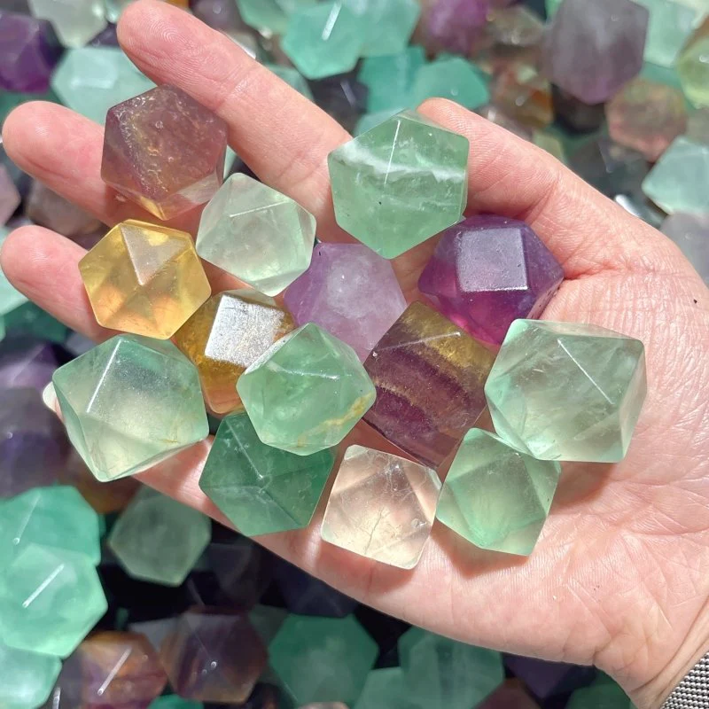 Rainbow Fluorite Tetradecahedron Shaped Tumbled Wholesale - Image 2