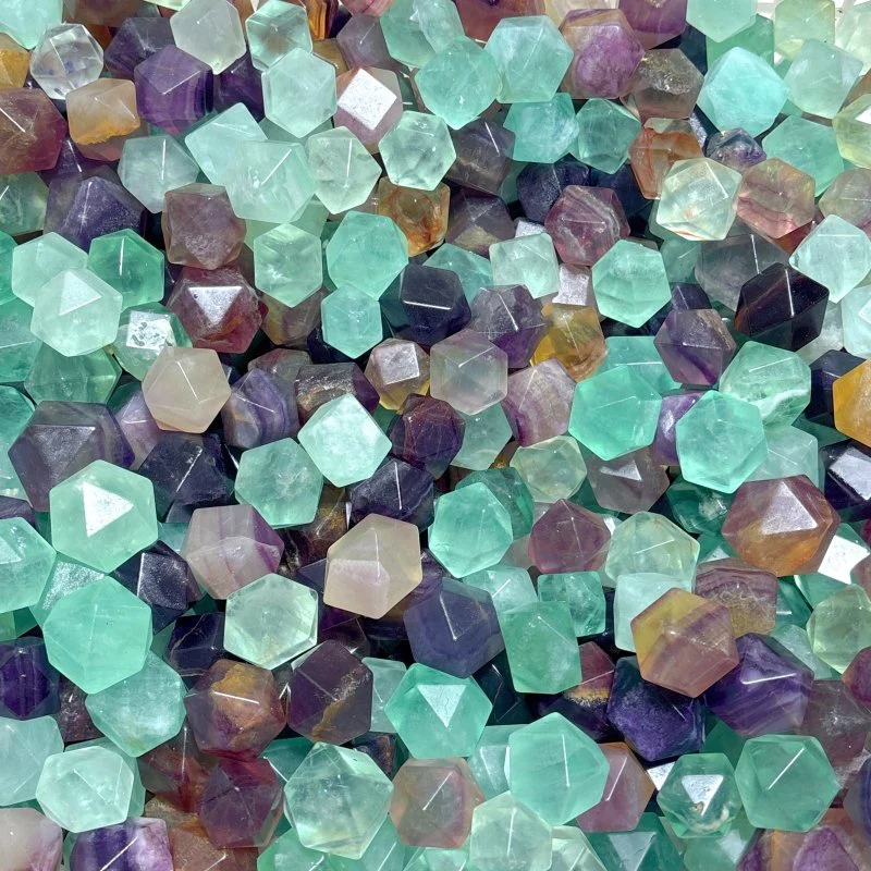 Rainbow Fluorite Tetradecahedron Shaped Tumbled Wholesale - Image 3