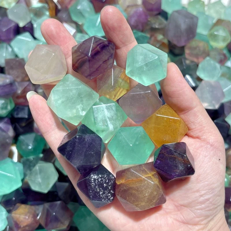 Rainbow Fluorite Tetradecahedron Shaped Tumbled Wholesale - Image 4