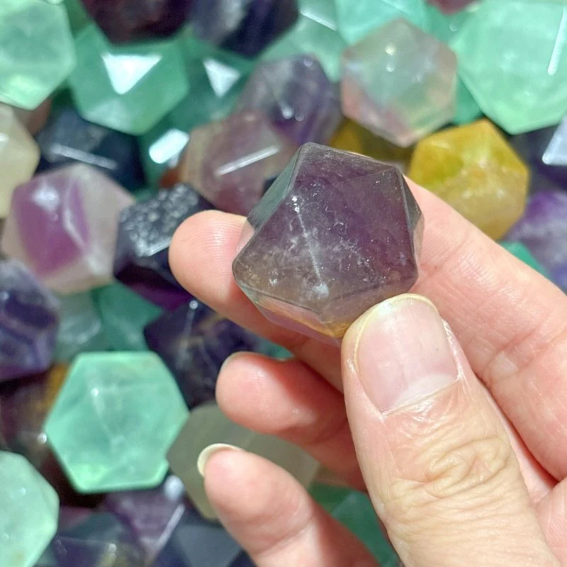 Rainbow Fluorite Tetradecahedron Shaped Tumbled Wholesale - Image 5