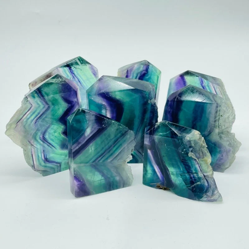 Rainbow Fluorite Rough Side Tower Point Wholesale - Image 3