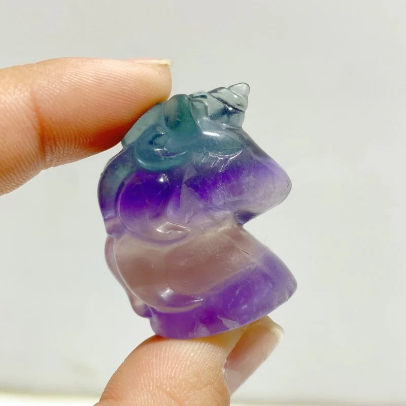 Rainbow Fluorite Unicorn Carving Wholesale - Image 5