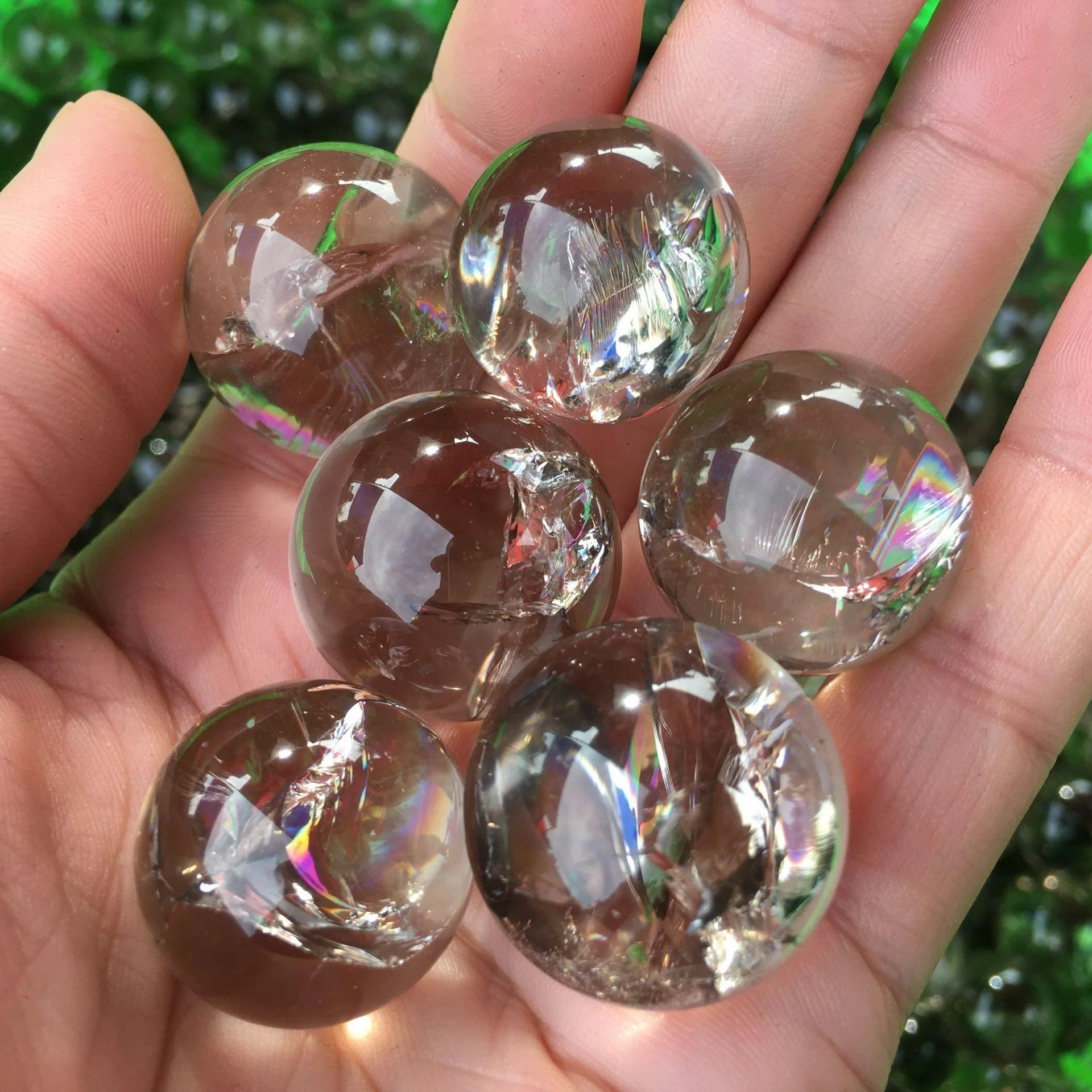 Small Smoky Quartz Spheres With Rainbow - Image 5