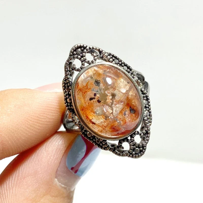 12 Pieces Rare Fire Quartz Dentritic Quartz Different Styles Ring - Image 2