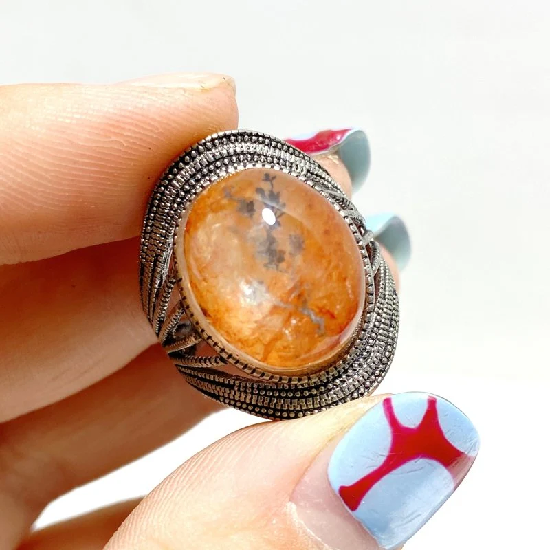 12 Pieces Rare Fire Quartz Dentritic Quartz Different Styles Ring - Image 3